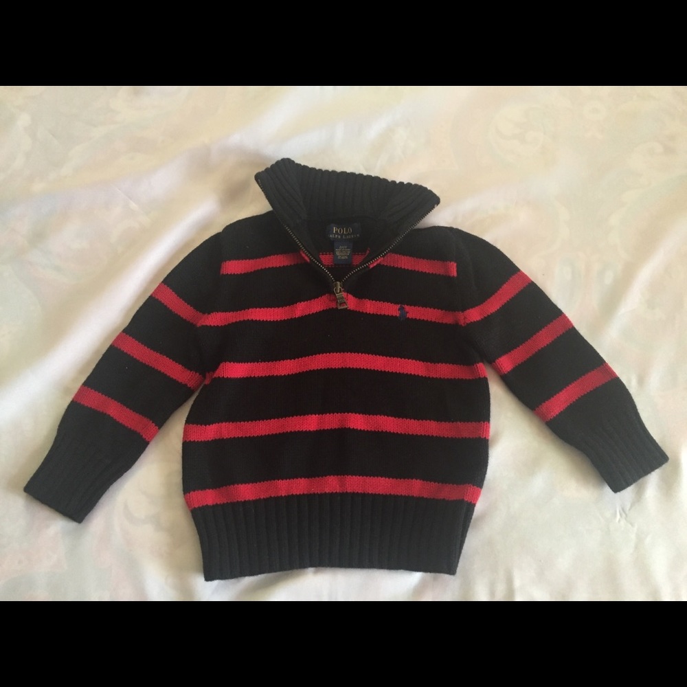Boys 2/2T Black & Red Sweater by Polo Ralph Lauren